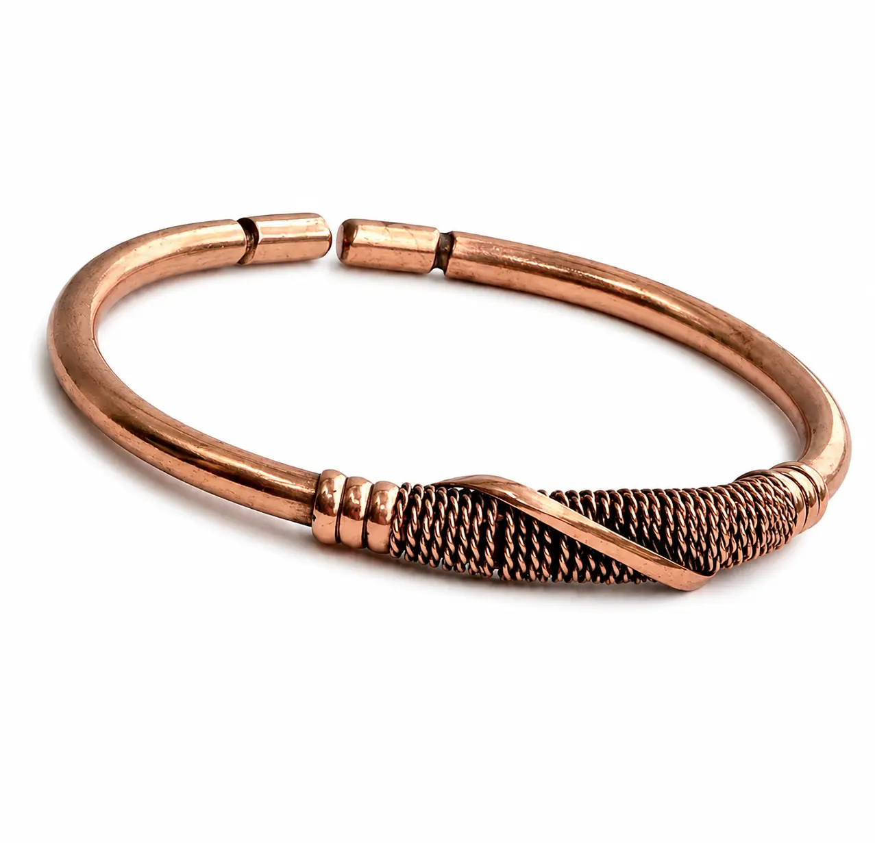 Handcrafted Pure Copper Twisted Rope Cuff Bracelet | Open Adjustable Bangle Handcrafted Pure Copper Twisted Rope Cuff Bracelet | Open Adjustable Bangle
