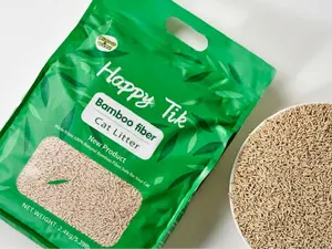 Plant-Based Bamboo Fiber Cat Litter, Non-Tracking, Dust-Free, Flushable, Superb Odor Control, Environmentally Friendly, 100% Natural Formula Clumping