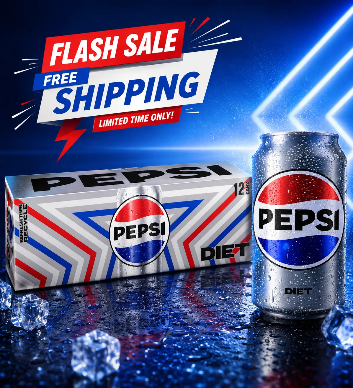 Diet Pepsi Cola Soda Soft Drink, 12 Fl Oz Cans, Pack of 12 | Zero Sugar Refreshing Cola | Crisp Bold Taste | Low-Calorie Carbonated Beverage | Perfect for Home, Office, Parties & Everyday Refreshment
