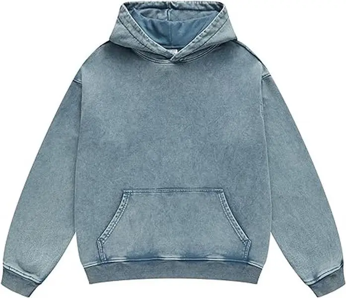 FAIABLE Ultimate Plain Comfort Acid Wash Long Sleeve tops Fleece Lined Oversized Sweatshirt - Unisex Adult - Super Soft & Warm Pullover for Men's & Women's- Perfect for Casual & Athletic Wear - Suitable for motocross and any sports