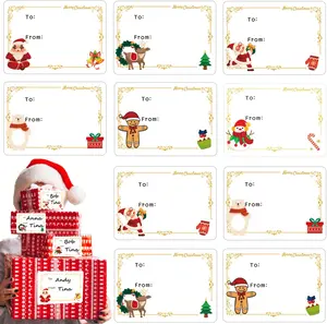 150 Pcs Christmas Tags, Self Adhesive Xmas Gift Tags Christmas Labels Stickers Christmas Name Labels for Present Party Bags Cards Envelope