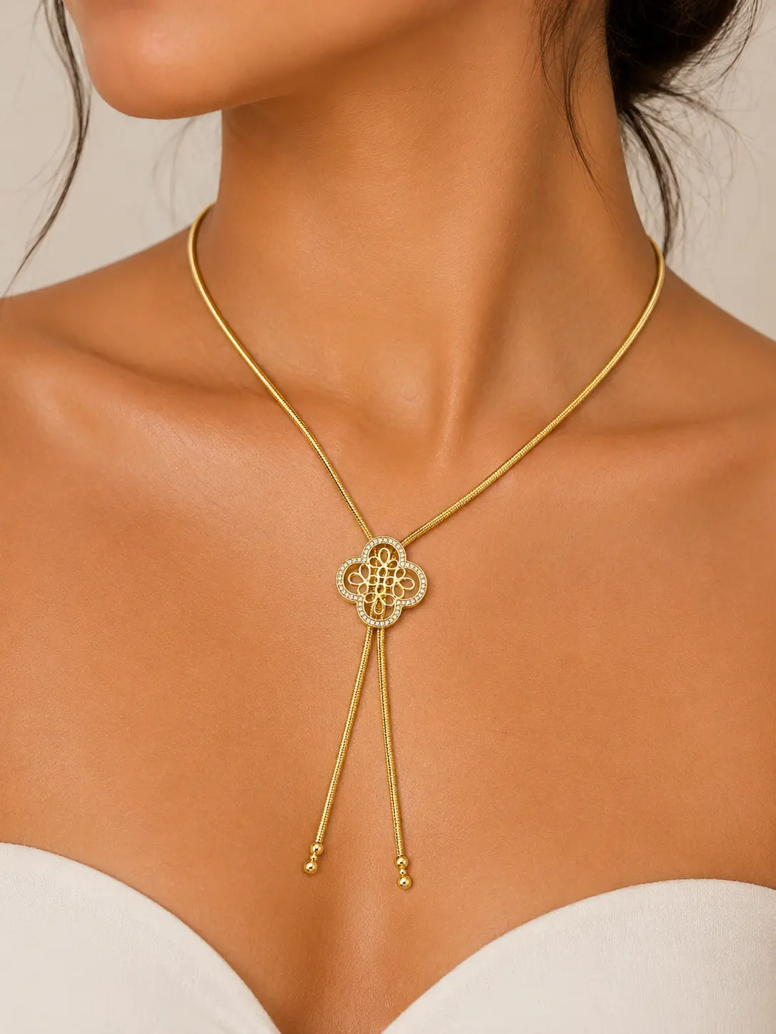 Adjustable Chain Necklace Adjustable Elegant Chain Gold Necklace