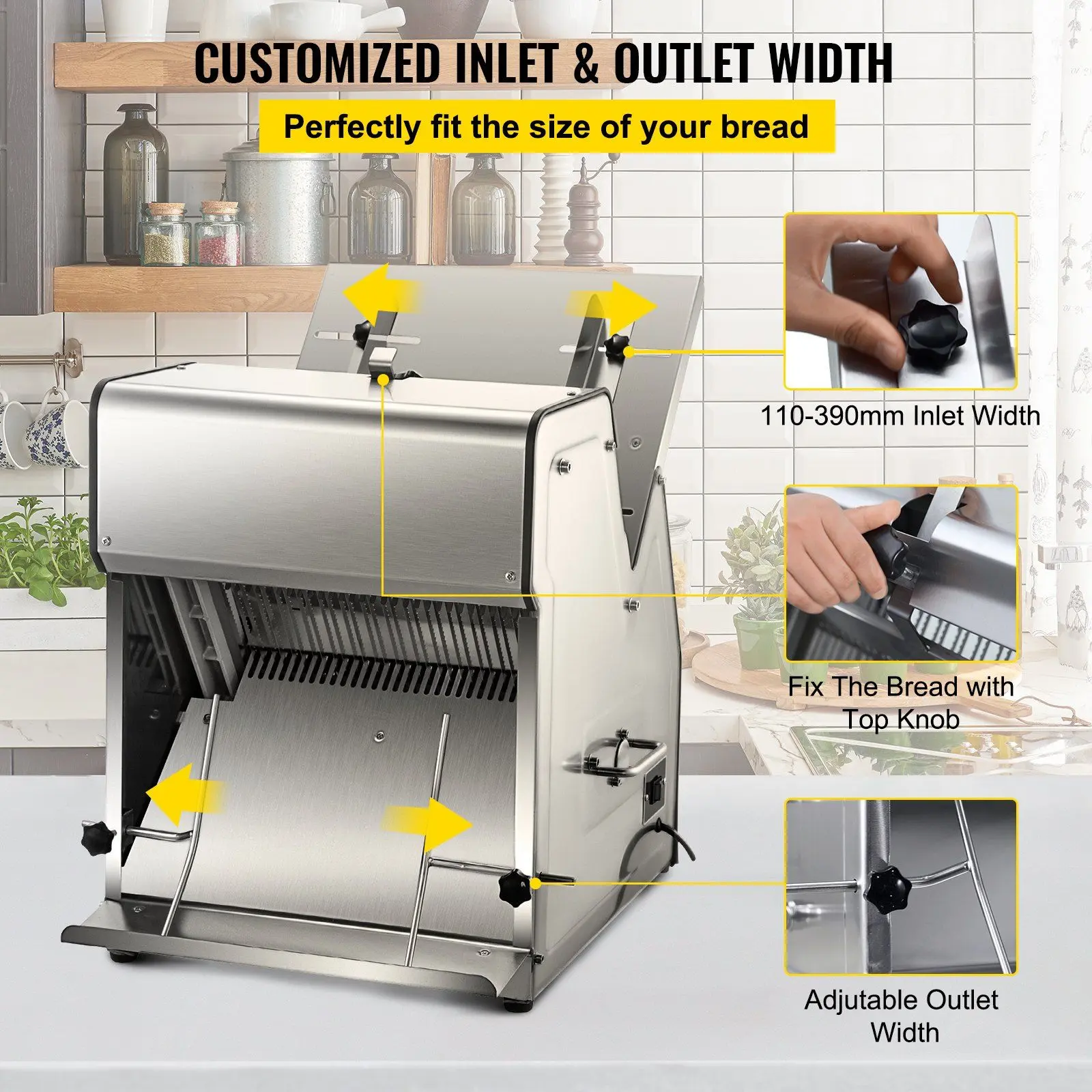 Spring new arrivals Commercial Toast Bread Slicer, 12mm Thickness Electric Bread Cutting Machine, 31PCS Commercial Bakery Bread Slicer, 110V Toast Cutter Cutting Machine, Bread Cutter for Bread Sheet Cutter Cutting