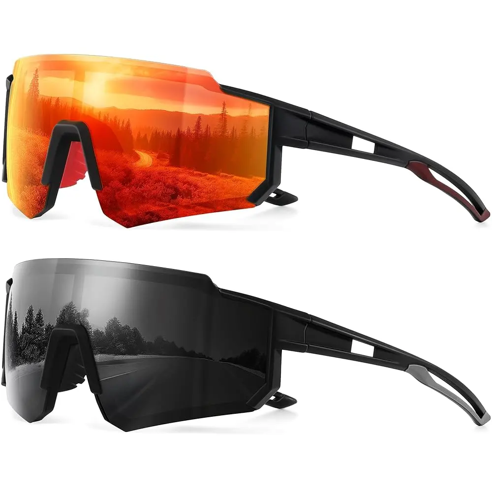 TURBOPEP 2 Pairs Professional Sports Sunglasses, Windproof Polarized Sunglasses for Men and Women ,Fishing, Baseball, Running, Sports Sunglass, UV400 Protection High Quality goggles TURBOPEP 2 Pairs Professional Sports Sunglasses, Windproof Polarized Sunglasses for Men and Women ,Fishing, Baseball, Running, Sports Sunglass, UV400 Protection High Quality goggles