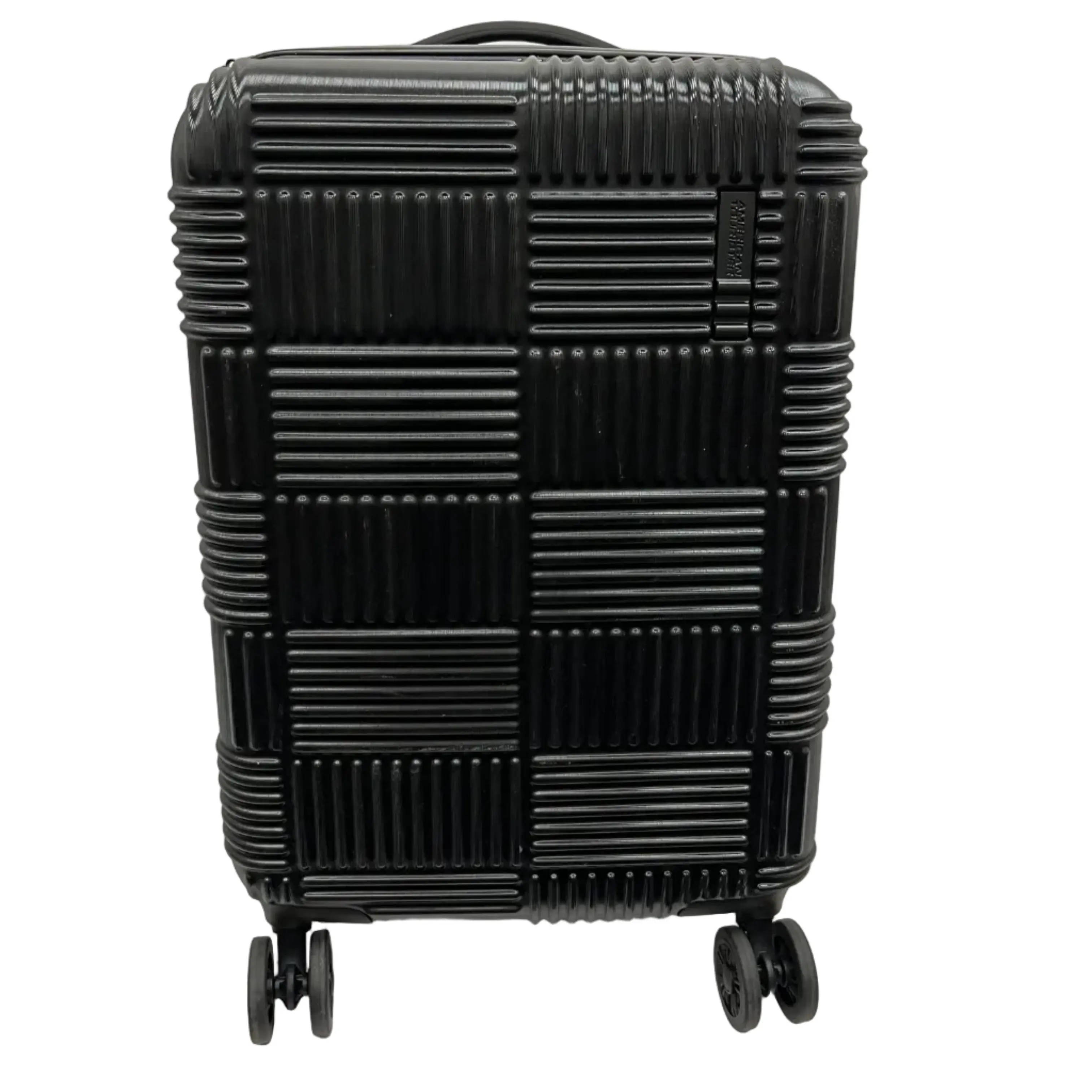 American Tourister NXT Checkered Hardside Carry On Spinner Suitcase - Black