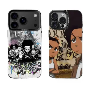 Cartoon The Boondocks Phone Cases For iPhone 17 Promax Pro Air 16 Plus 15 14 13 12 Black Matte Shockproof Protective Cover Protection