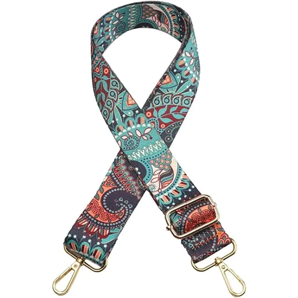Guitar-Style Multicolor Canvas Purse Strap Replacement, Purse Accessories Cross Shoulder Strap for Handbags (37#)