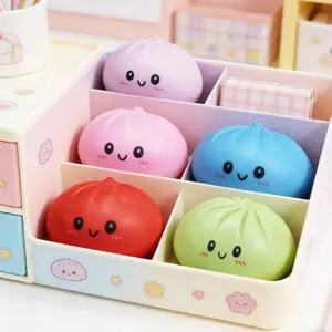 Dumpling Squishies Toy, Giant Glitter Dumpling, Colorful Dumplings Stress Balls Fidget Sensory Toy, Squeeze Dough Ball Stress Relief Hand Toys With Food Steamer Stretchy Desk Toys, Perfect Christmas Gift & Party Favors For Boys And Girls