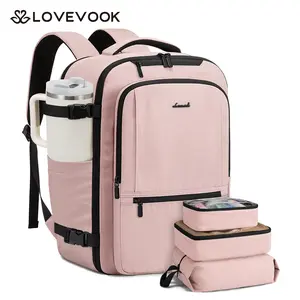 LOVEVOOK Travel Backpack for Women & Men, 40L Large Carry On Backpack Airline Approved, TSA Personal Item Weekender Bag, Water Resistant Laptop Backpack with 3 Packing Cubes for Travel Essentials TikTokShopBlackFriday Christmas Gift Ideas
