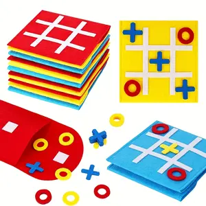 Tic Tac Toe Game Set, Board Family Games, Colorful Felt Material, Perfect Birthday Party Gift & Indoor Celebration, Durable Party Supplies