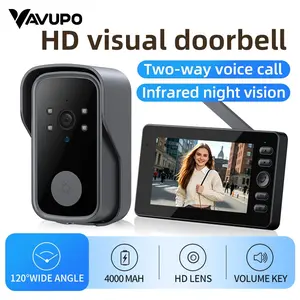 HD Video Doorbell Camera, Two-Way Audio, Night Vision, Wide-Angle Lens, 4000mah Battery, Volume Control, Home Security Monitor