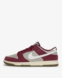 Men's Nike Dunk Low SE "College Grey/Team Red" Gum Sole Fashion Athletic Sneaker Spring Shoes