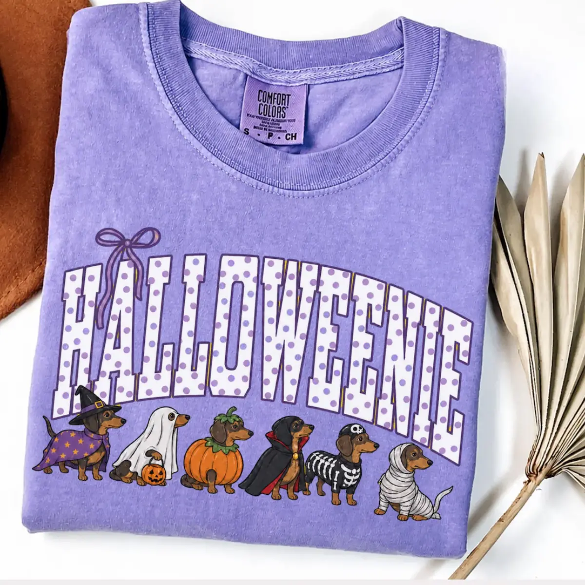 Comfort Colors Halloween Dachshund T-Shirt, Funny Halloweenie Dog Mom Tee, Wiener Dog Tshirt, Spooky Doxie Mom Gift