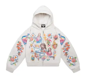 (100% Authentic) We Are Righteous "Risen King" Cropped Zip (Grey)