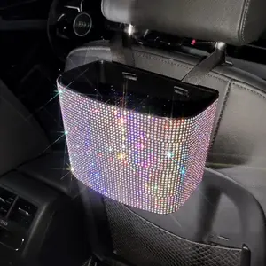 2024 Car Trash Can Storage Bins Plastic Color Back Storage Box Wate proof Trash Grabber Car Organizer Car Hanging Accessories