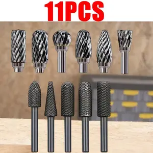 11-Piece Upgraded Planer Blade Set, Spiral Drill Bit, Metal Bits, Dual-Cut Rotating Cutting Blades, Replacement Blades for Grinding Polishing Carving Steel Wood Metal Stone Tile - Fits Electric Drill