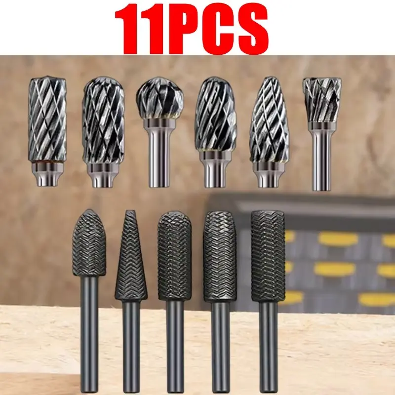 11-Piece Upgraded Planer Blade Set, Spiral Drill Bit, Metal Bits, Dual-Cut Rotating Cutting Blades, Replacement Blades for Grinding Polishing Carving Steel Wood Metal Stone Tile - Fits Electric Drill