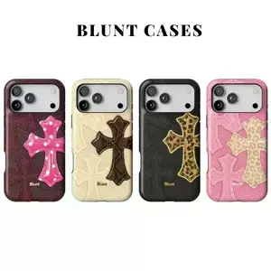 Blunt Phone Case  Sugar Cross - Brownscale Saint - Cheetah Cross - Pink Cheetah Cross  Cross Animal Print Aesthetic iPhone Case For 17 16 15 14 13 12 11