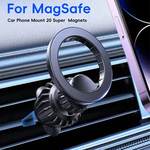 MagSafe Car Mount - [Upgraded N55 Strongest Magnets] Magnetic Car Phone Mount, Vehicle Mount, Air Vent Phone Holder Car, Hands Free Cell Phone Holder Clip Car Accessories fit iPhone 17 16 15 14 13 Pro Plus Max Android Black