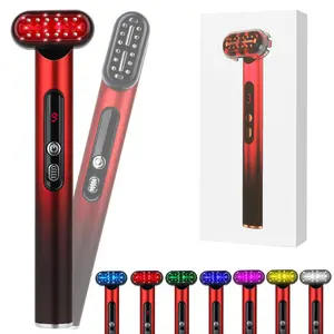 Grinest LED Face Massager 7 Color Beauty Wand, EMS Microcurrent Face & Neck Lifting Device for Skin Tightening, Wrinkles & Deep Cleansing