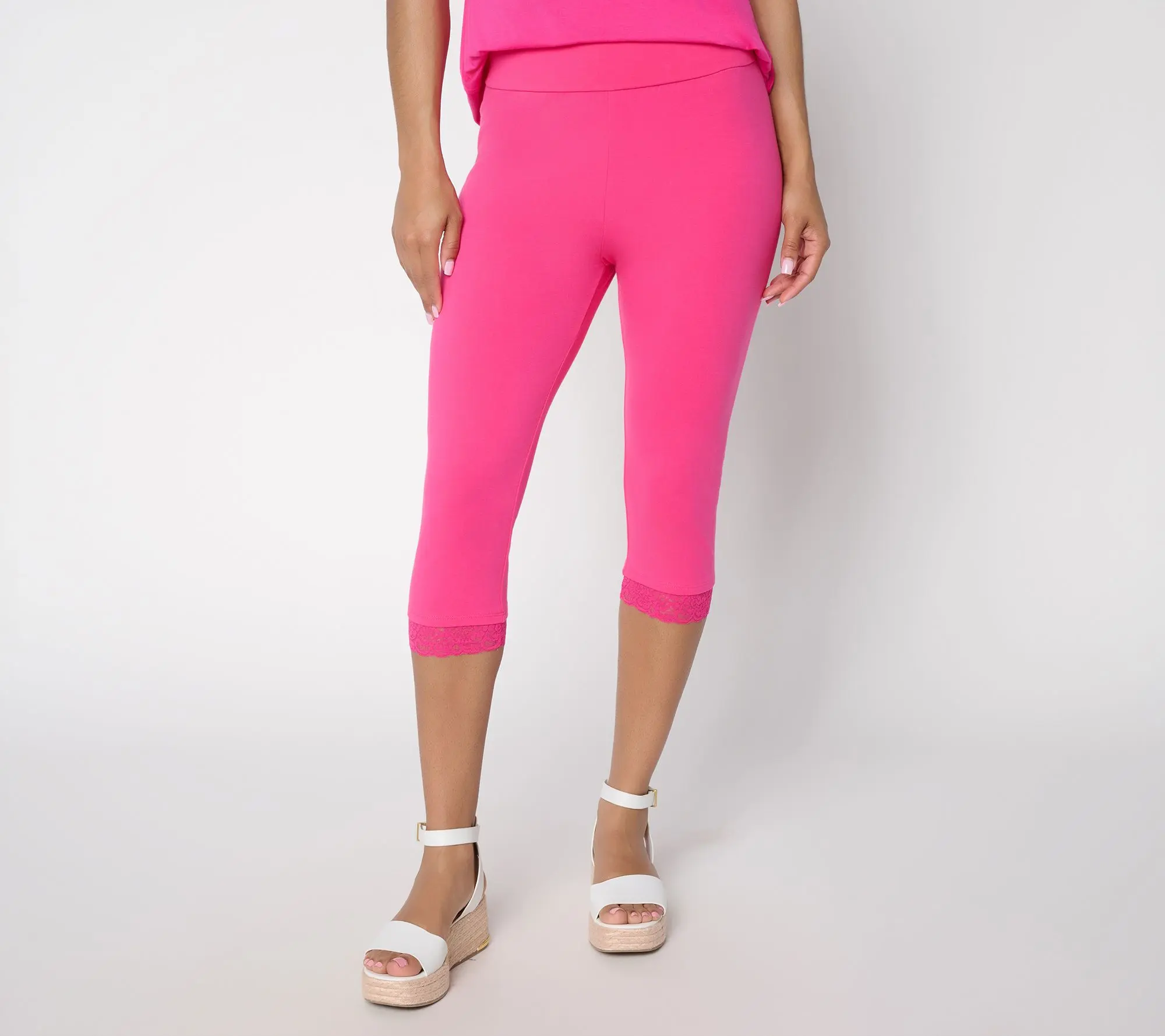 LOGO Layers by Lori Goldstein Petite Skimmer Legging with Lace