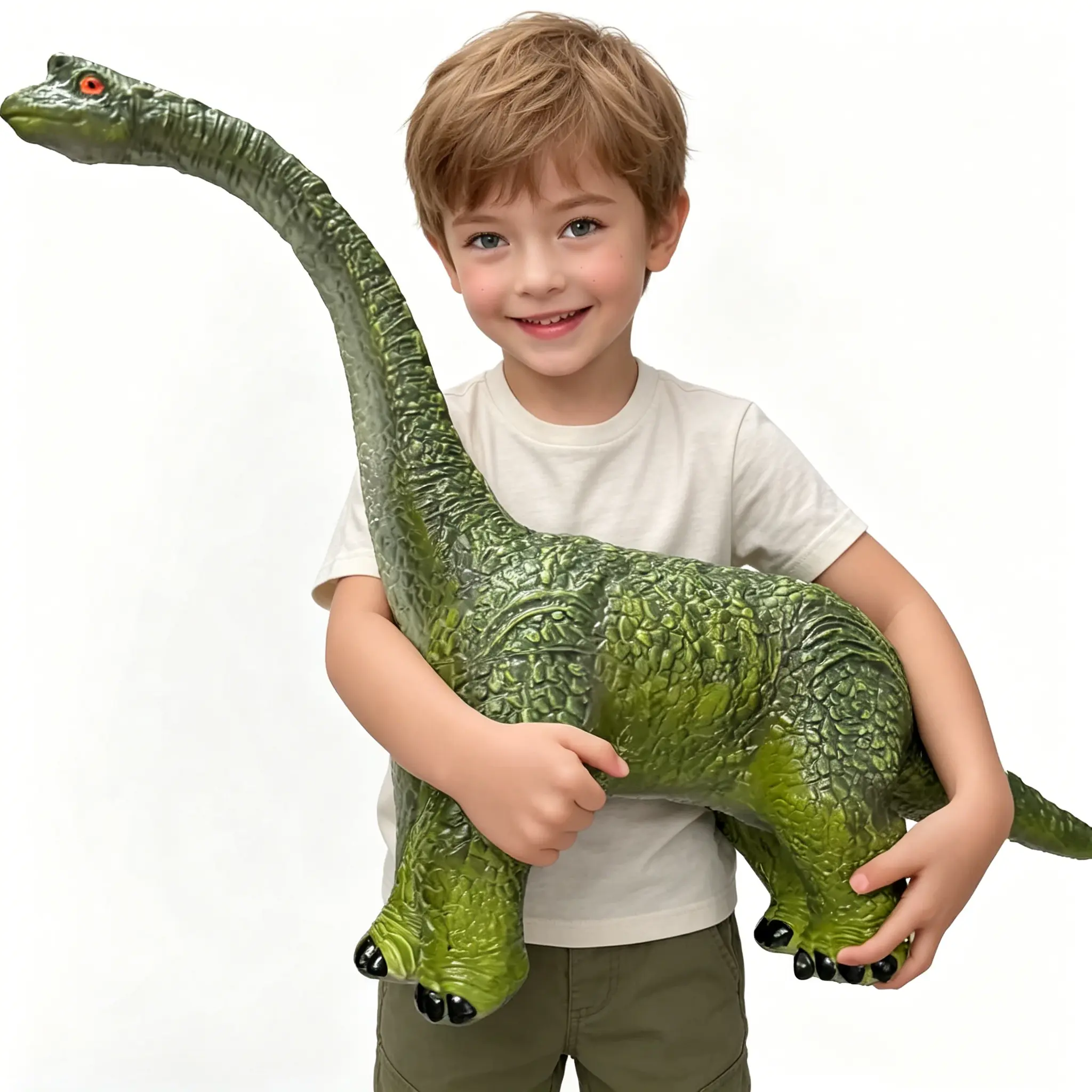 32-Inch Large Inflatable Brachiosaurus Figure - Lifelike, Easy-to-Inflate-and-Deflate Soft Jumbo Themed Figure for 3-12 Years Kids, Animal Decorations Dinosaurs & Prehistoric Creatures, Dinosaur Themed Party Favors, Pretend Play Gift
