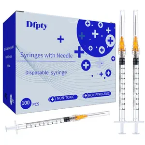 100 Pack Disposable Sterile Supplies 1ml Syringe with Needle,25Ga 1inch Needle and Syringe,Individual Package. (100)