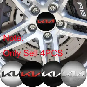 4Pcs 56mm Car Wheel Hub Center Cap Emblem Badge Stickers Car Decals For Kia KN Rio 2 3 K3 K5 Ceed Sportage Proceed Stinger Picanto Sorento Soul Niro Accessories Decal For Cars