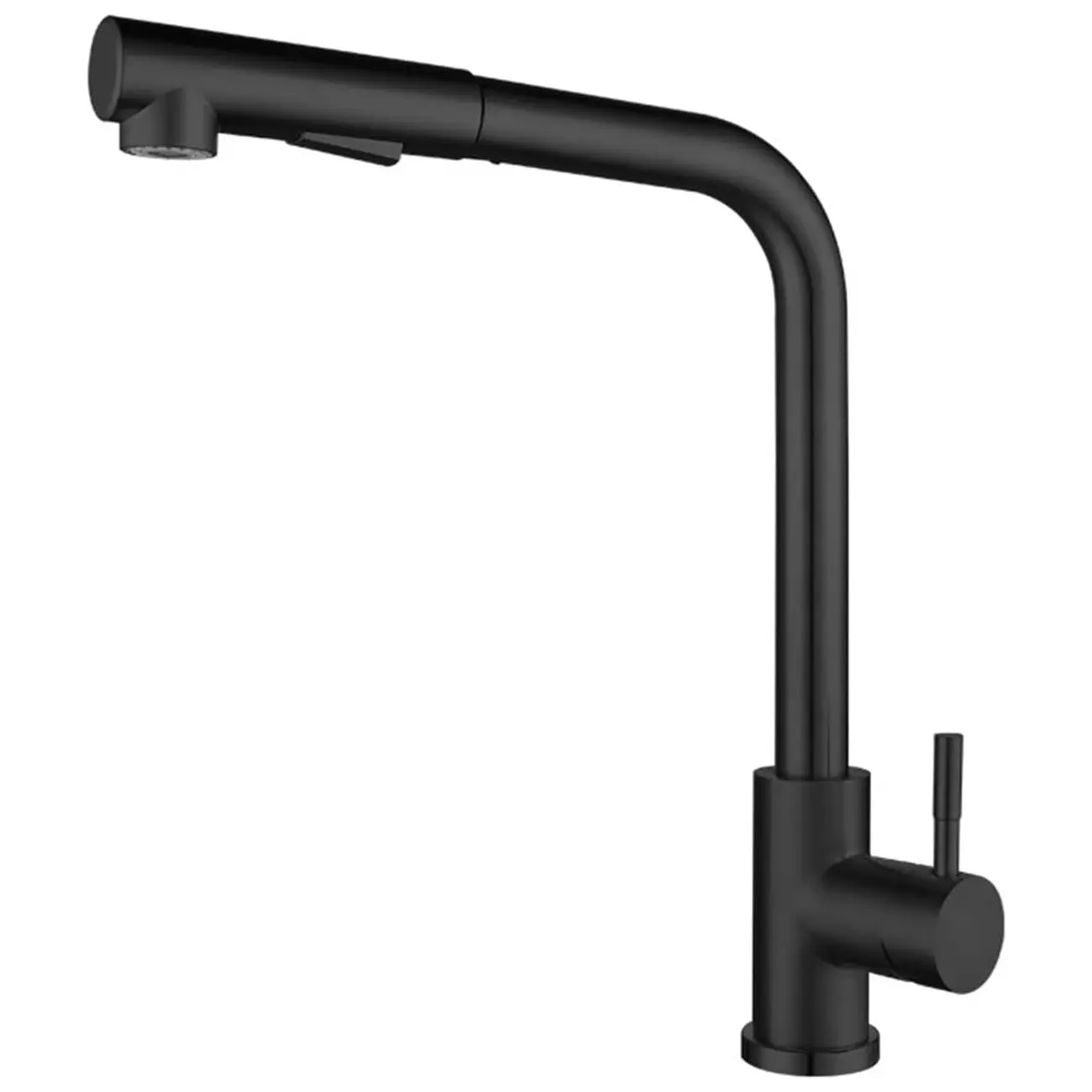 Pull-out kitchen sink faucet black silver stainless steel hot and cold mixing faucet rotary spray faucet High Arc Faucet