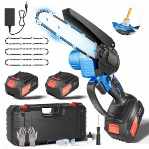 6 Inch cordless Mini chainsaw, Handheld Electric Chain Saw, 21V 3.0Ah 23ft/s speed Automatic Chain Tensioning & Auto-0il for Tree Branches Trimming, Wood Pruning Garden Tools, Pruning Saw