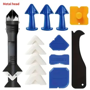 14pcs 4in 1 Silicone Caulking Tools with Stainless Steel Head, Silicone Sealant Nozzle, Grout Scraper, Great Tools for Kitchen Bathroom Window And Sink Joints