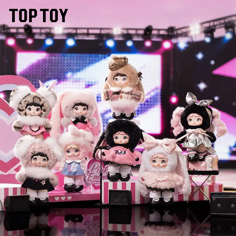 TOPTOY Nommi Pink Energy Vinyl & Plush Charm Blind Box - Cute Cartoon Figure Doll, Bag Charms, Soft Touch Collectible, Keychain Pendant, Creative Gift for Girls, Daily Decoration