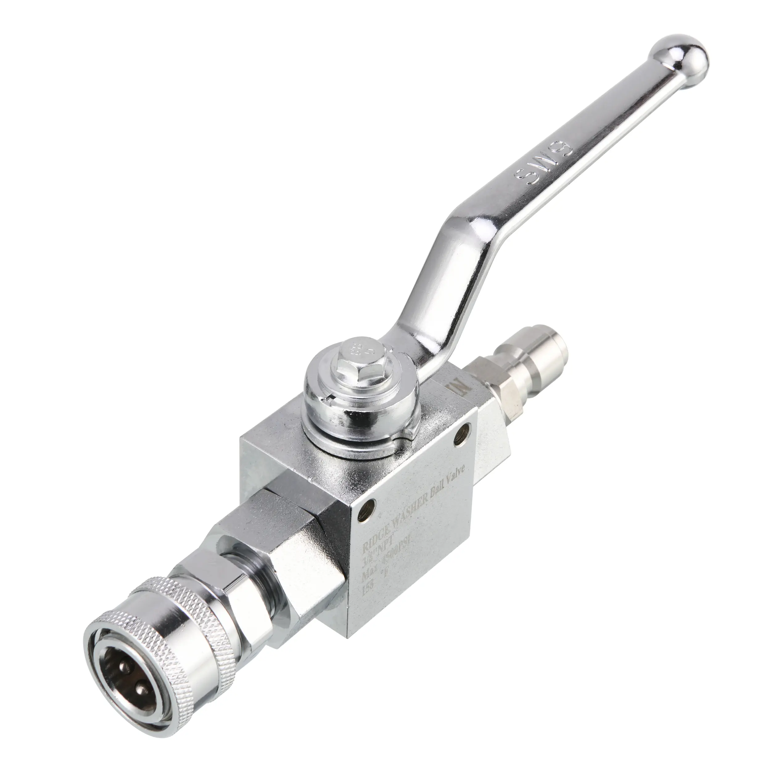 RIDGE WASHER Industrial High Pressure Ball Valve Kit for Power Washer Hoses, 3/8” Quick Disconnect, 4500 PSI, 2 Adapters, Flow Control, Coupler Type Converter, Tools & Hardware Father's Day Gift