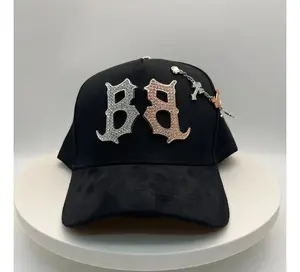 Premium Barbas Hats Double B Black Pin Decor One Size Cap