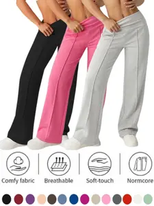 2026 Waistband Pockets Slim Fit Sporty Minimalist Long Straight Leg Pants, Women Outdoor Casual Comfortable Straight Leg Jeans, Perfect for Active Lifestyle