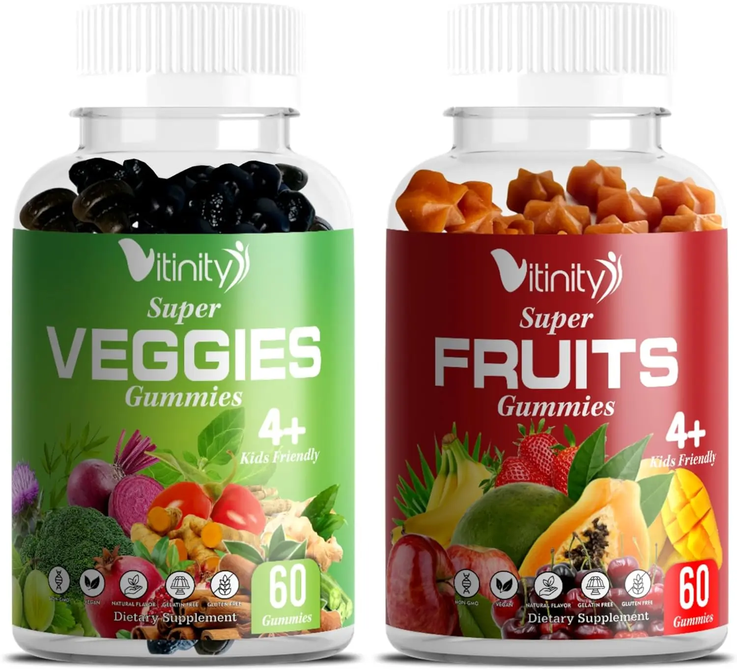 Vitinity Fruits and Veggies Gummies - Made with real Fruit & Veggies