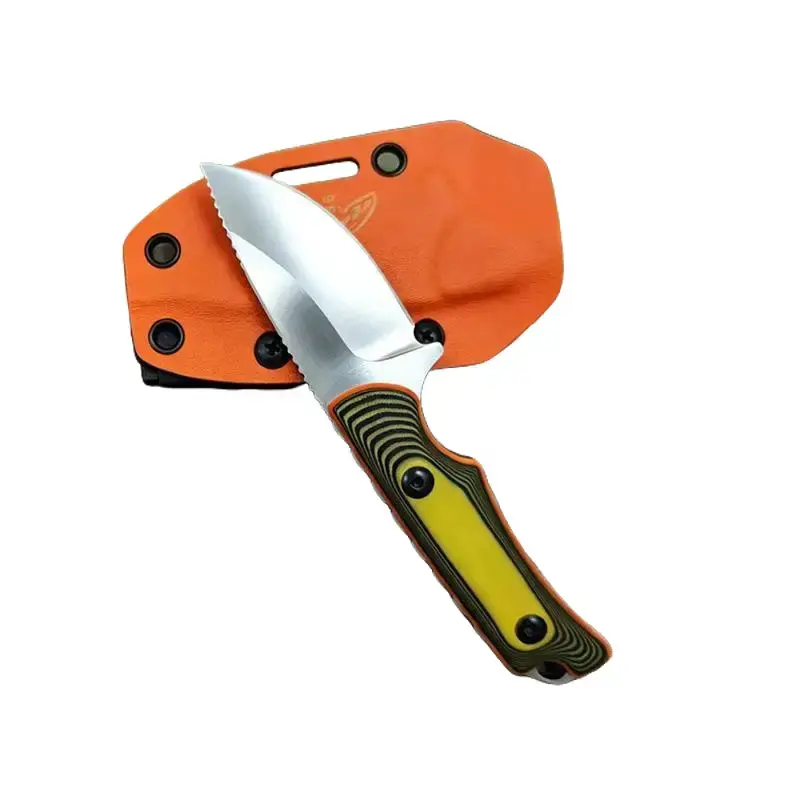 15017EDC Full Tang Fixed Blade Knife with G10 Handle & Kydex Sheath - Waterproof 8Cr13MoV Alloy Steel EDC Survival Equipment for Bushcrafting, Belt Sheath, Camping, Full Tang Construction, Outdoor, Steel Blade, High Hardness Knives, Grip Handle, 16Cm, Cen