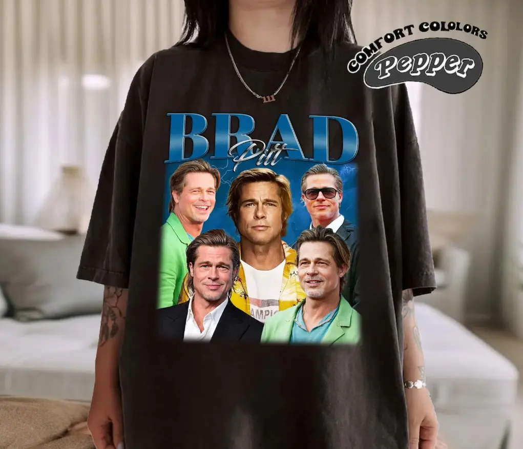 Vintage 90s Bootleg Brad pitt shirt, Comfort Colors Shirt, Brad Pitt Retro TShirt, Brad Pitt Fan Gift, Top Mens Womenswear