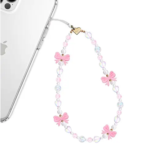 Velvet Caviar Pink Bow Phone Charm - Premium Handmade Accessory for iPhone & Android, Stylish, Durable, Perfect Gift for Every Occasion