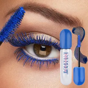 Long Lasting Blue Mascara, 1 Count Natural Curl Eyelashes Mascara for Eyelashes Lengthening Volumizing Defining Fluffy Lashes Mascara, Professional Eye Makeup Products, Cosmetic