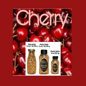 Oh Honey Please Cherry Flavor Infused Honey 100% Natural Raw Unfiltered Kosher Gluten Free 16 oz Glass Bottle 8 oz Plastic Bottle Sweet Flavor Infused Honey Sticks