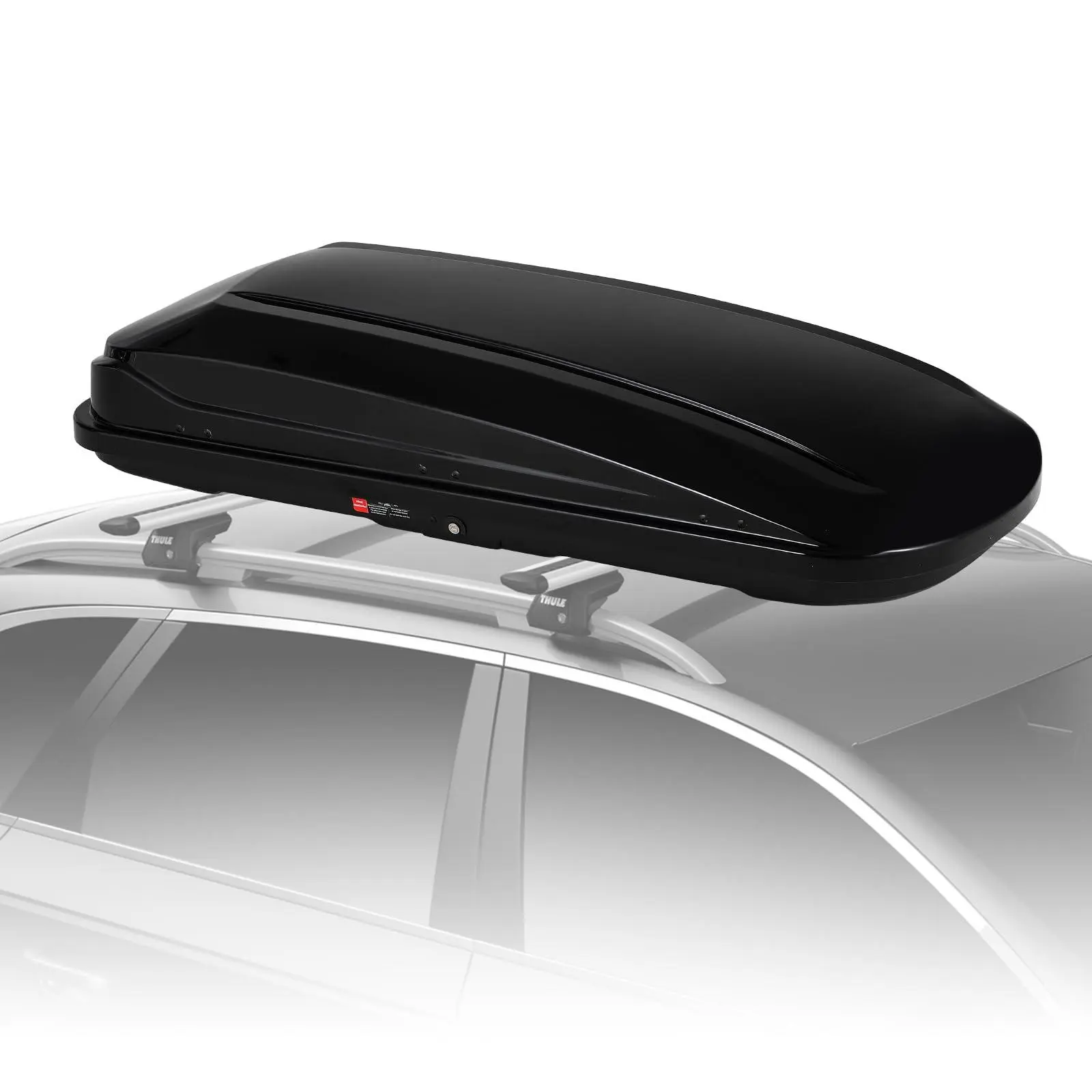 70 in Rooftop Cargo Box Carrier, 17.7 Cubic Ft. Hard Shell Roof Rack Cargo Carrier with Security Keys, 165 LBS Capacity Waterproof Rooftop Storage Box, Dual Side Opening (17.7 Cubic Ft.)