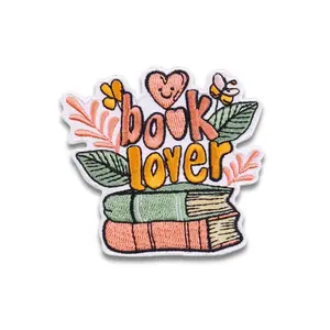 Book Lover Embroidered Patch - Iron-On Applique