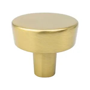 212 MAIN Berenson Brookridge Round Doorknob, Modern Brushed Gold Finish, Zinc Base Door Hardware