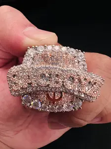 Luxury chilled personalized hip-hop boutique jewelry men's chilled champion ring genuine VVS silicon diamond ice-feel luxury style ring men's high-end ring, Mother's Day and Father's Day gift, large party wearing accessory