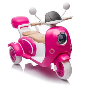 12V Two motors Kids Ride On Level Up Two-seater  Electric Motorcycle,Three-wheel Toy w/Music,Bluetooth,USB,Backseat flip adult seat,Portable Storage Hooks&Oversized  Trunk,LED Headlight  For Kids