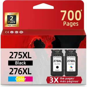 275XL 276XL Ink Cartridges for  PG 275 CL 276 XL Black Color Combo Replacement for Cannon PG275 PG275XL for TS3700 TR4700 TR4720 TS3522 TS3722 TR4722 TS3500 TS3720 TS3520 TR4723 TR4725 Printers