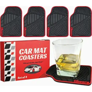 Cheers Mat  Coasters Red Style 6x4in Cheers Sign for Bar Accessories and Tiki Decorations Outdoor Coasters Tiki Bar Sign and Coffee Decor  Coaster for Drinks Mechanic Gifts for  Guys