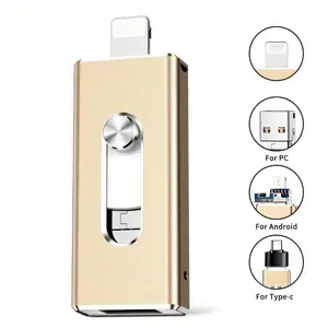 USB 3.0 Flash Drive for iPhone & Type-C, 4 in 1 OTG Memory Stick 64GB 128GB 256GB 512GB 1TB External Storage for iPhone & iPad & Android & Type-C, Photo Stick Pen Drive Thumb Drive USB Flash Drives