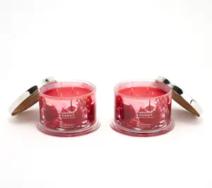 HomeWorx by Slatkin + Co. S/2 18oz Cordial Cherry Candles